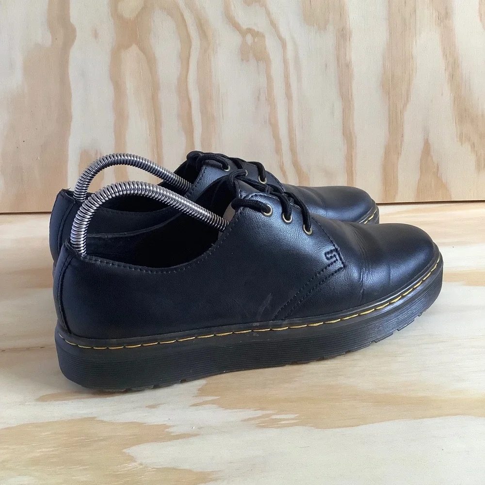 Dr. Martens Zavala Lo Black Leather Platform Oxford Shoes US L 9 M 8 LA004